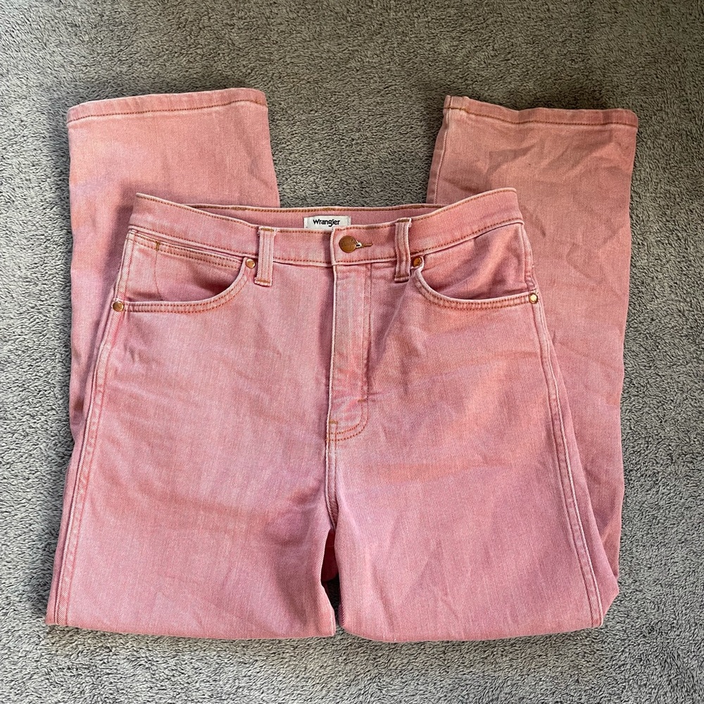 Wrangler Pink Heritage Fit Straight Leg Jeans